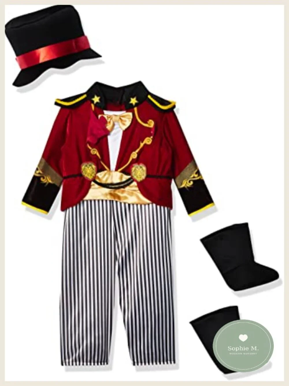 Ringmaster Costume for Toddlers with Hat and Booties